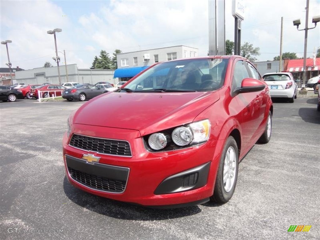 Crystal Red Tintcoat 2012 Chevrolet Sonic LT Sedan Exterior Photo #69225597