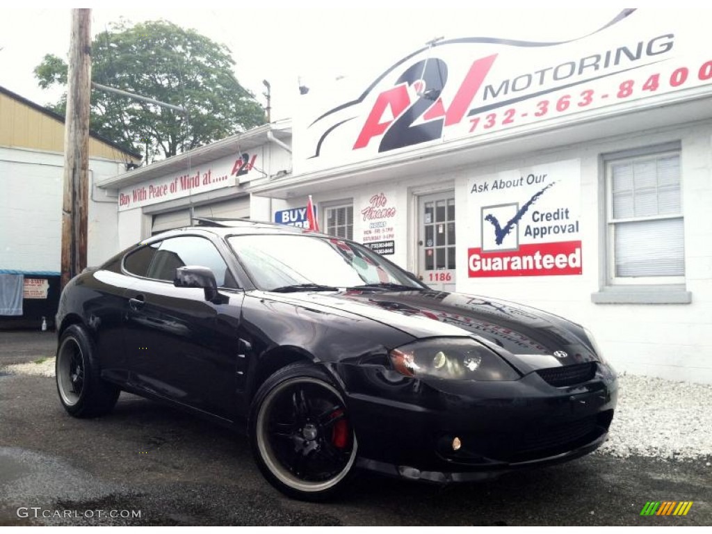 2006 Tiburon GS - Obsidian Black / Black photo #1