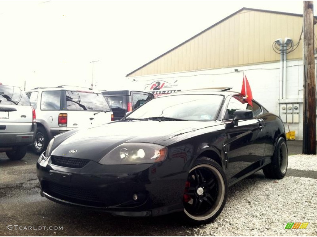 2006 Tiburon GS - Obsidian Black / Black photo #3