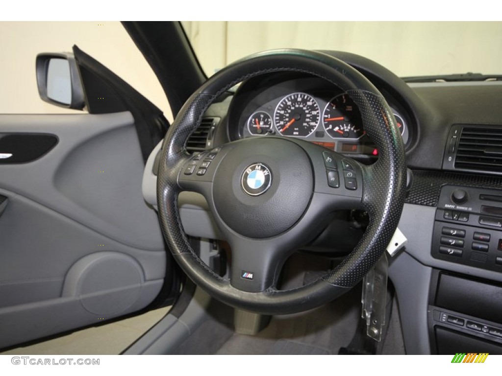 2006 BMW 3 Series 330i Convertible Grey Steering Wheel Photo #69228798