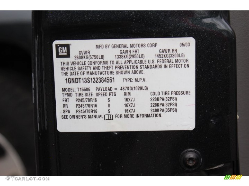 2003 TrailBlazer LT 4x4 - Dark Gray Metallic / Medium Pewter/Dark Pewter photo #30