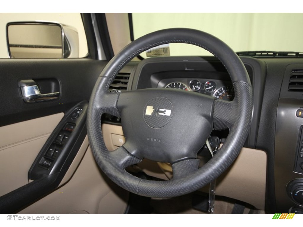 2009 Hummer H3 X Light Cashmere/Ebony Steering Wheel Photo #69229851