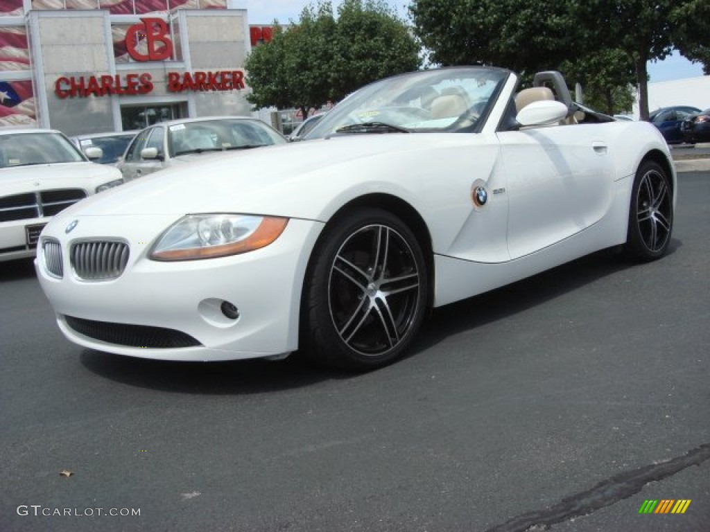 2003 Z4 3.0i Roadster - Alpine White / Beige photo #8