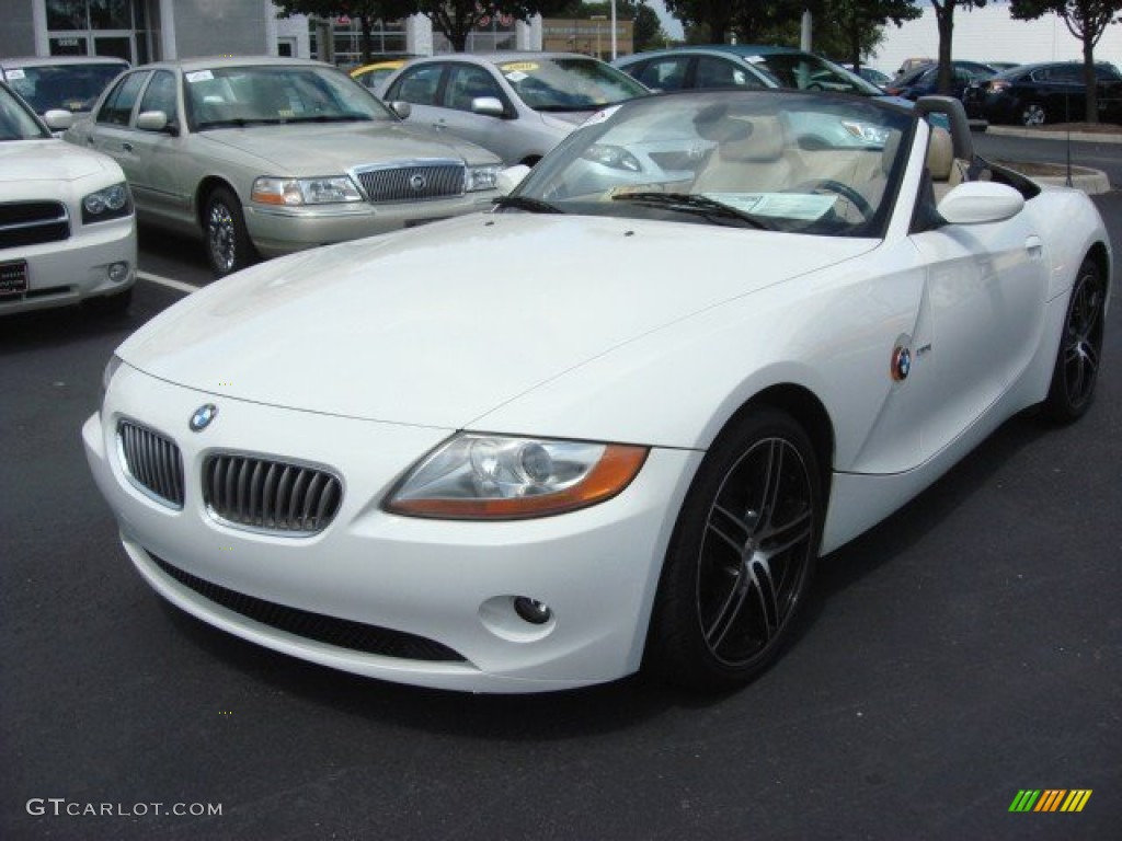 2003 Z4 3.0i Roadster - Alpine White / Beige photo #9