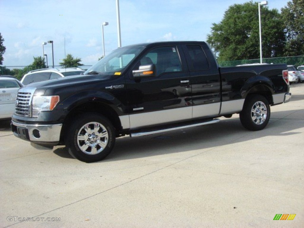 2011 F150 XLT SuperCab - Tuxedo Black Metallic / Steel Gray photo #6