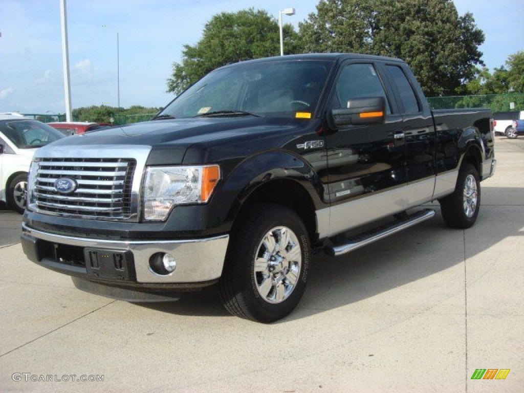 2011 F150 XLT SuperCab - Tuxedo Black Metallic / Steel Gray photo #7