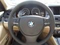 2012 BMW 5 Series Venetian Beige Interior Steering Wheel Photo