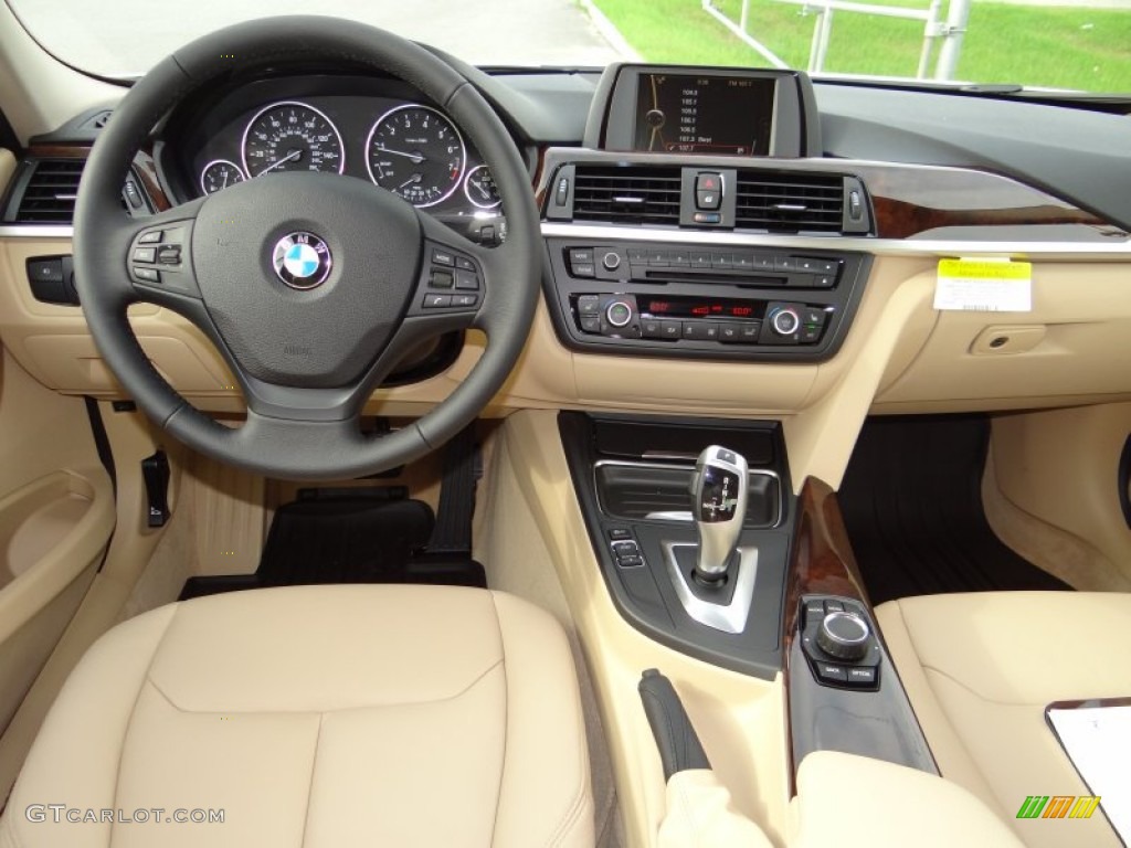 2013 BMW 3 Series 328i Sedan Venetian Beige Dashboard Photo #69242091