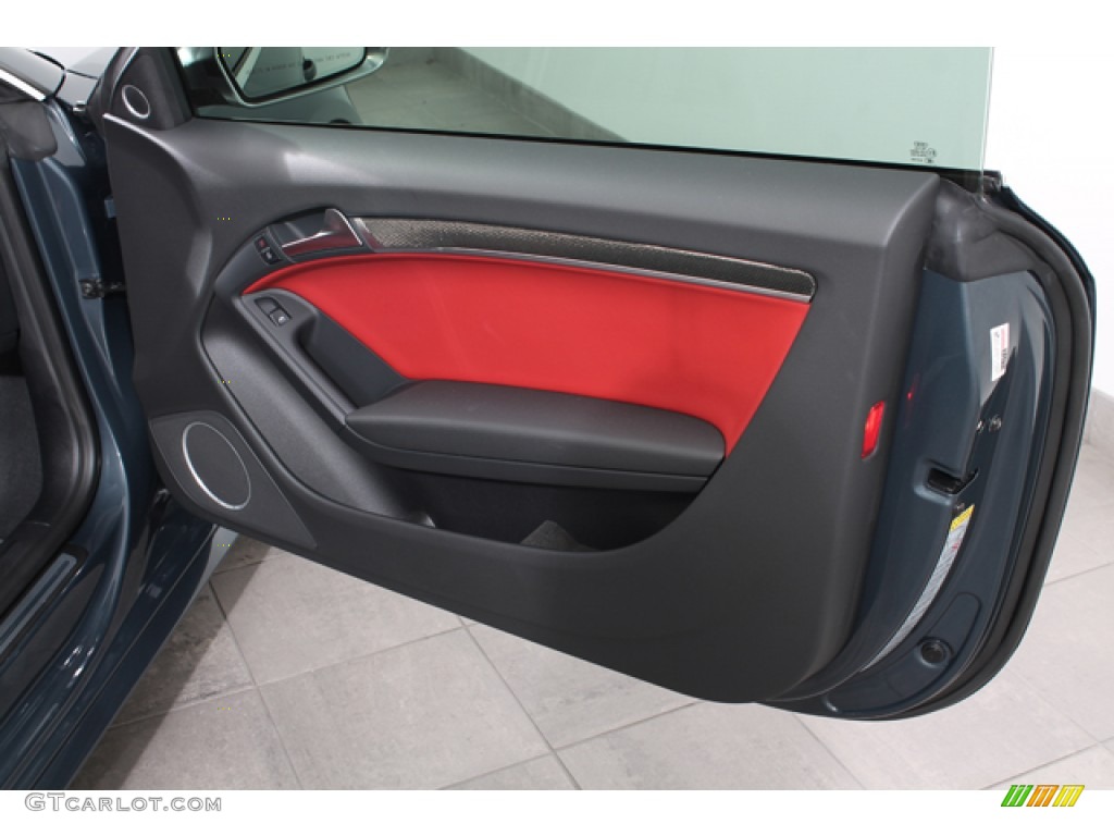 2008 Audi S5 4.2 quattro Magma Red Door Panel Photo #69243093