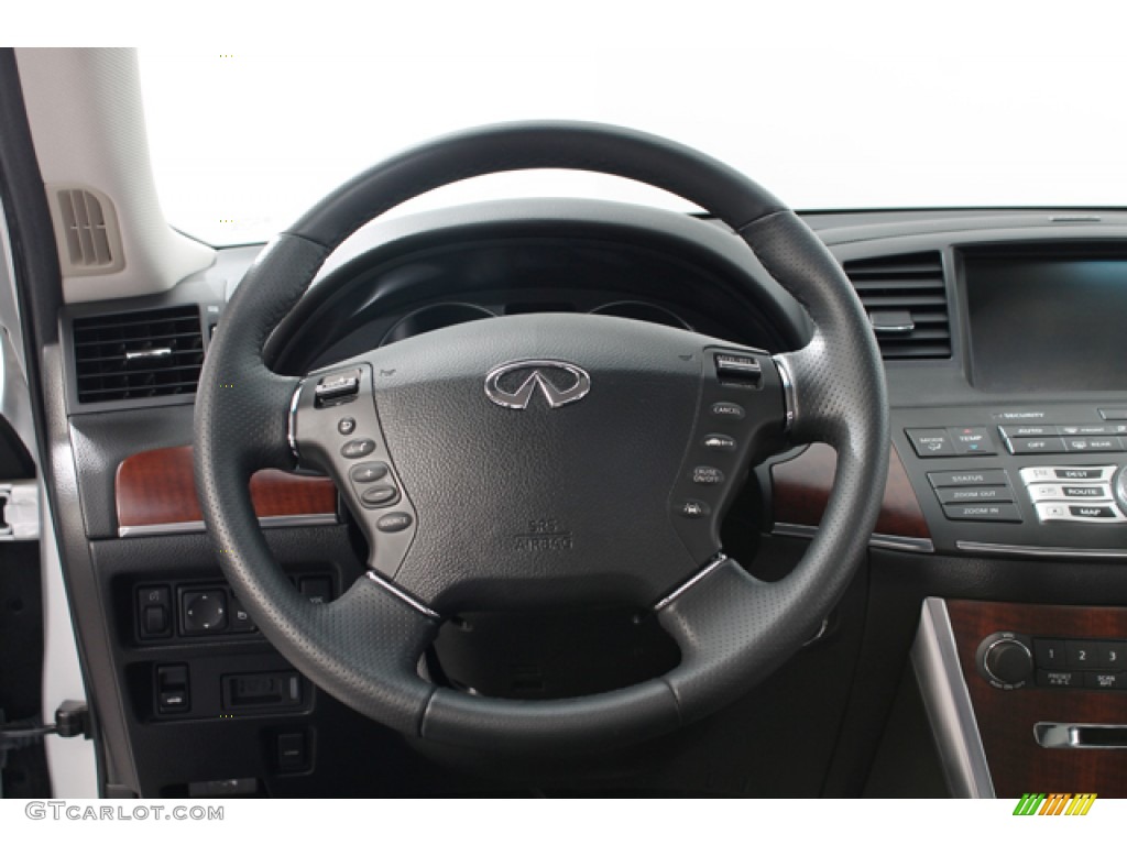 2009 Infiniti M 45 Sedan Graphite Black Steering Wheel Photo #69245088