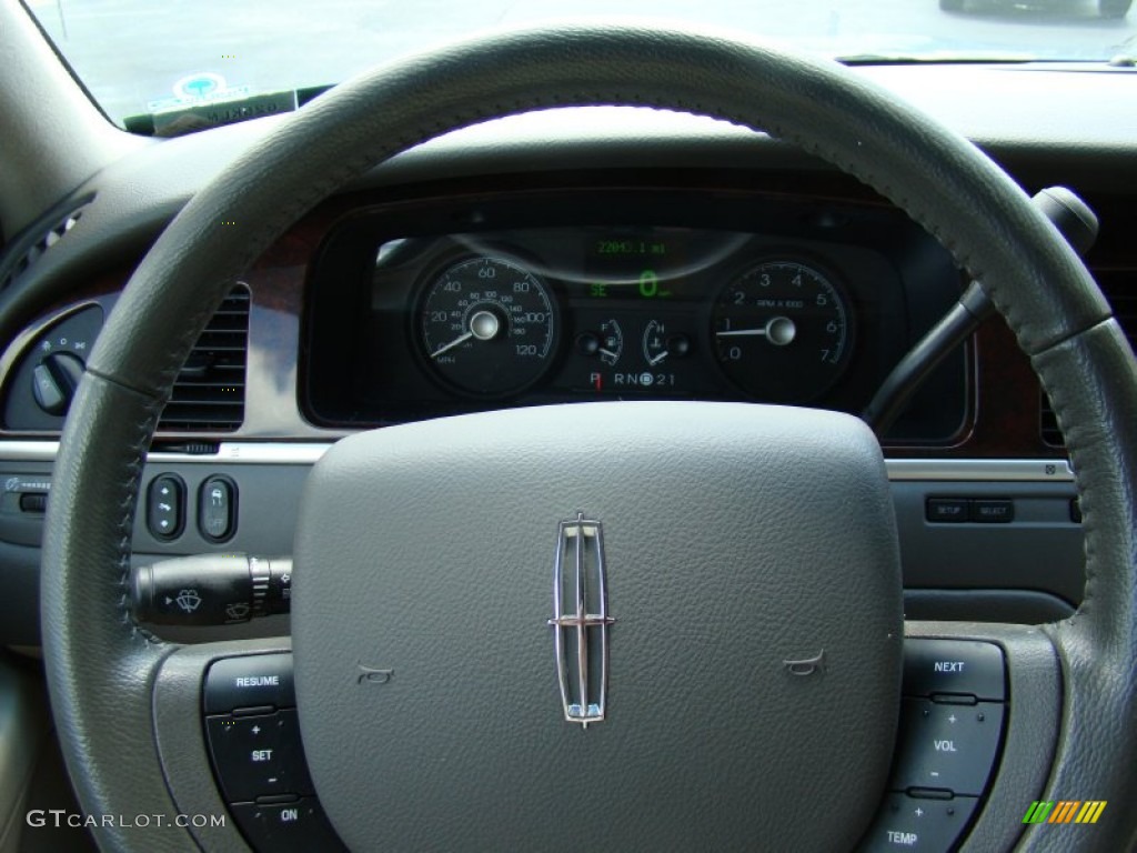2007 Lincoln Town Car Signature Medium Light Stone Steering Wheel Photo #69245424
