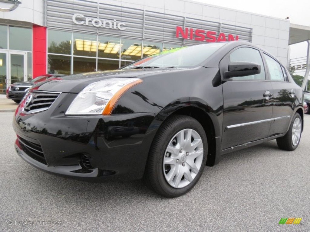 2012 Sentra 2.0 S - Super Black / Charcoal photo #1