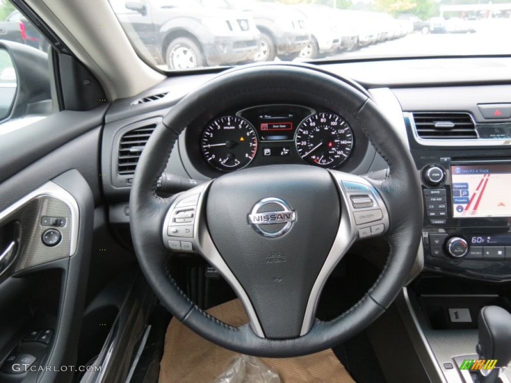 2013 Nissan Altima 2.5 SL Charcoal Steering Wheel Photo #69247608