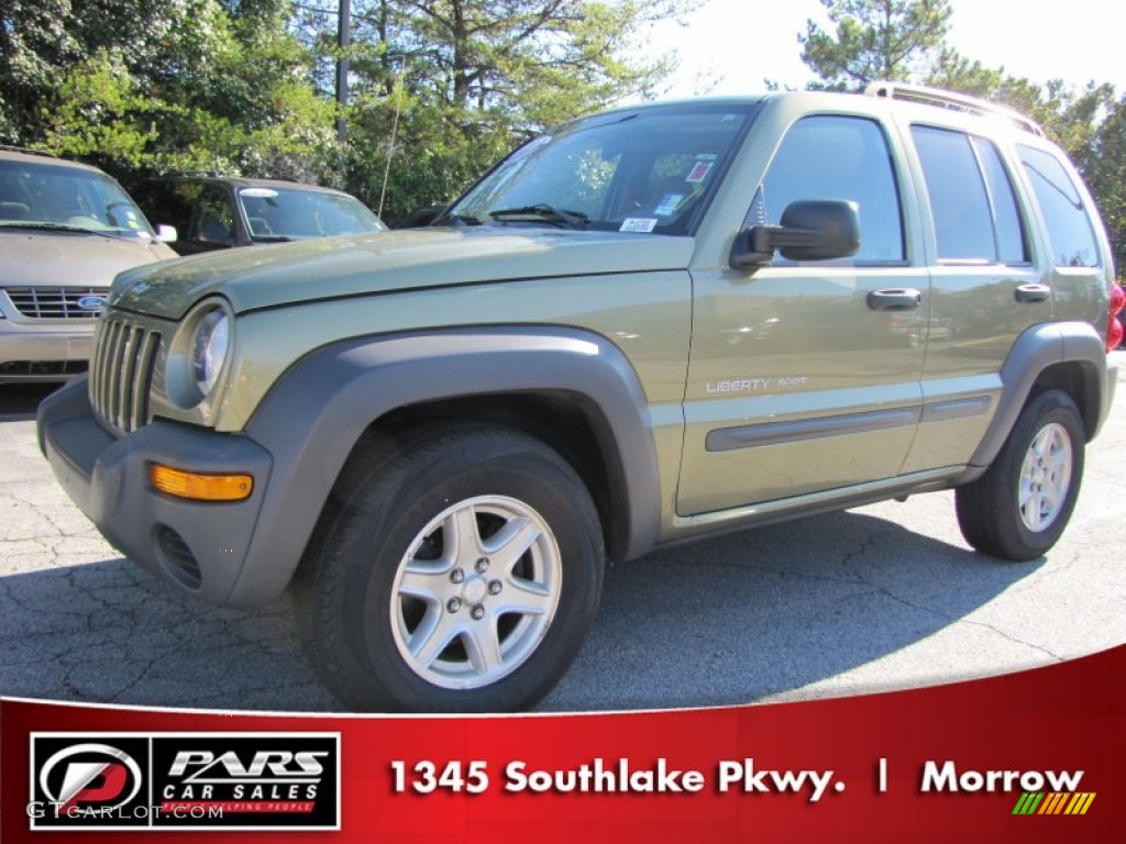 2003 Liberty Sport 4x4 - Cactus Green Pearl / Taupe photo #1