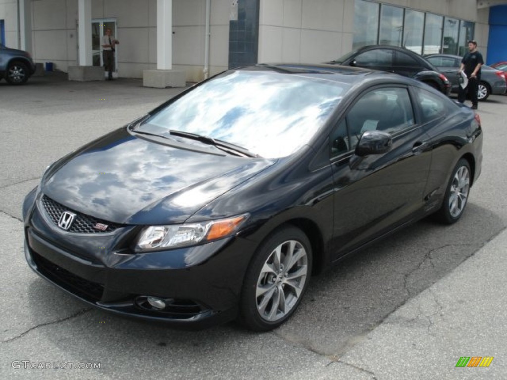 2012 Civic Si Coupe - Crystal Black Pearl / Black photo #1