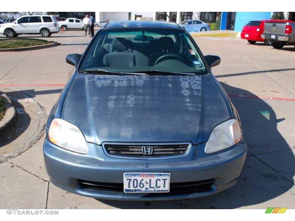 1998 Civic DX Sedan - Cyclone Blue Metallic / Gray photo #2