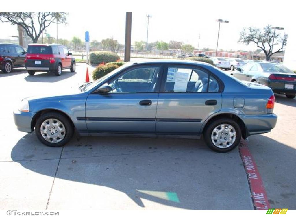 1998 Civic DX Sedan - Cyclone Blue Metallic / Gray photo #4