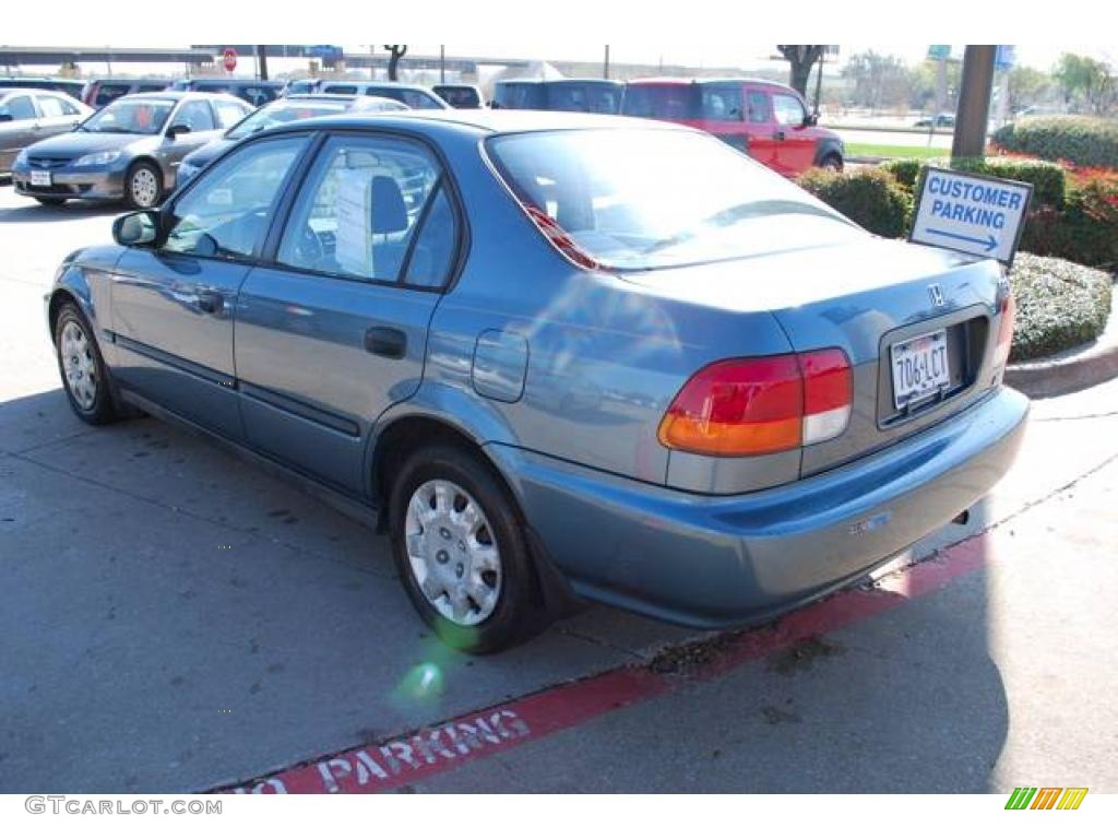 1998 Civic DX Sedan - Cyclone Blue Metallic / Gray photo #5