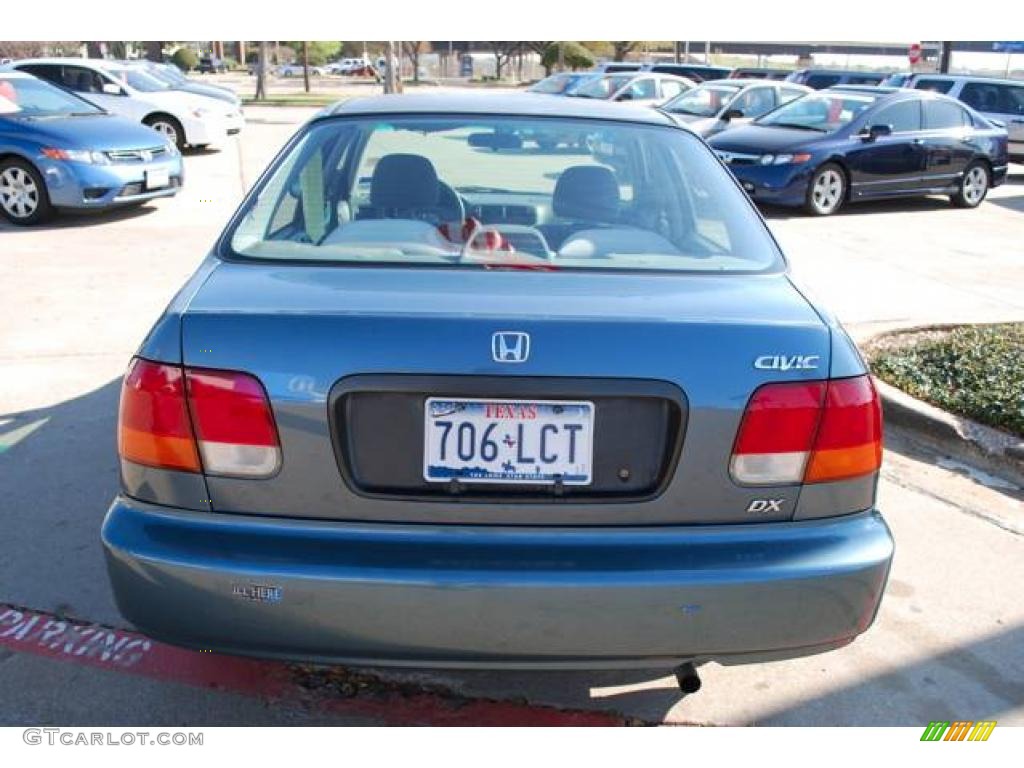 1998 Civic DX Sedan - Cyclone Blue Metallic / Gray photo #6