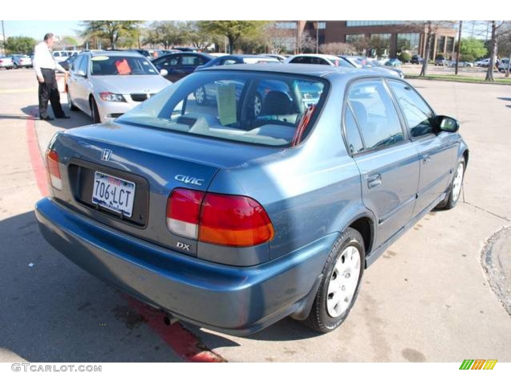 1998 Civic DX Sedan - Cyclone Blue Metallic / Gray photo #7