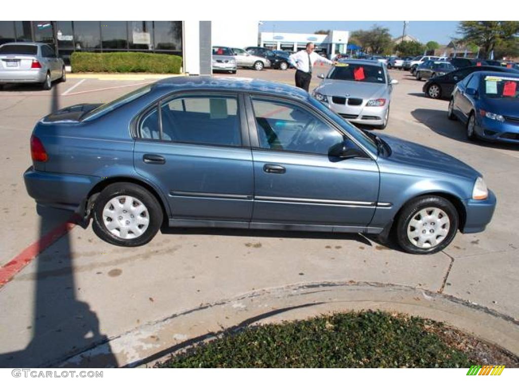 1998 Civic DX Sedan - Cyclone Blue Metallic / Gray photo #8