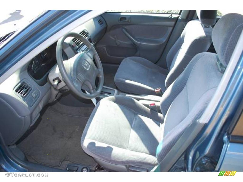 1998 Civic DX Sedan - Cyclone Blue Metallic / Gray photo #14