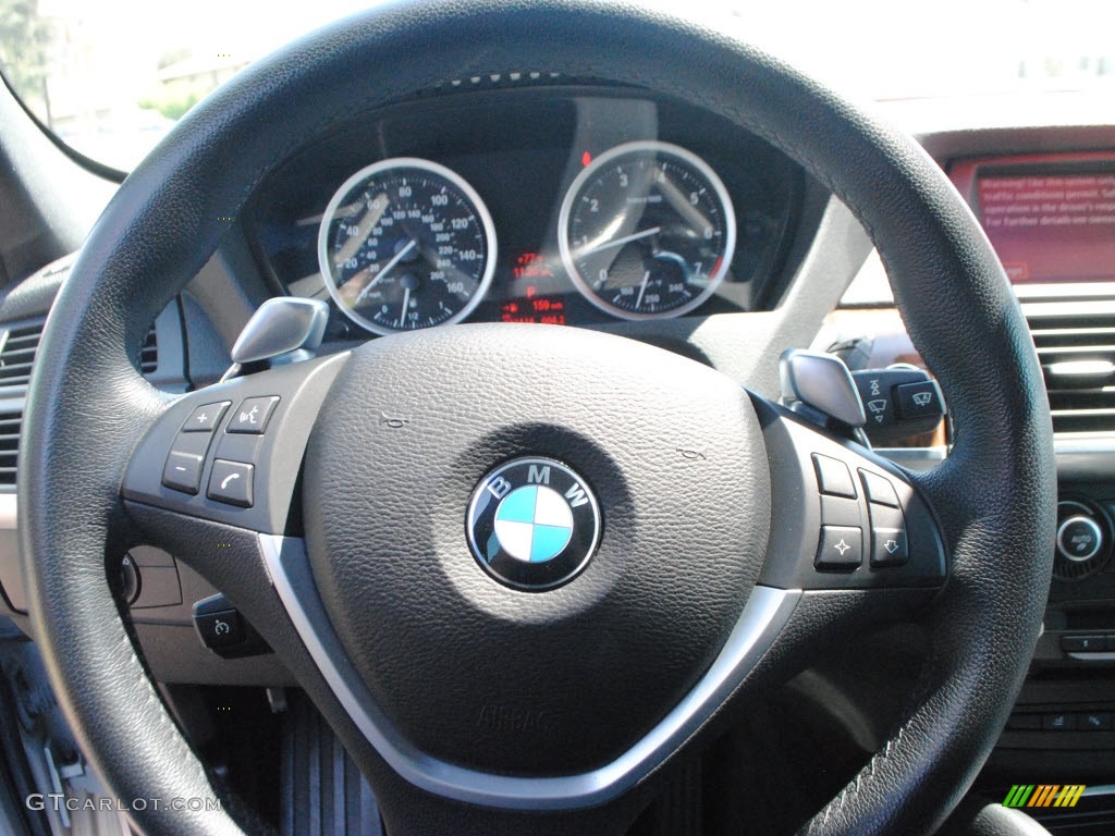 2009 BMW X6 xDrive50i Black Nevada Leather Steering Wheel Photo #69253977