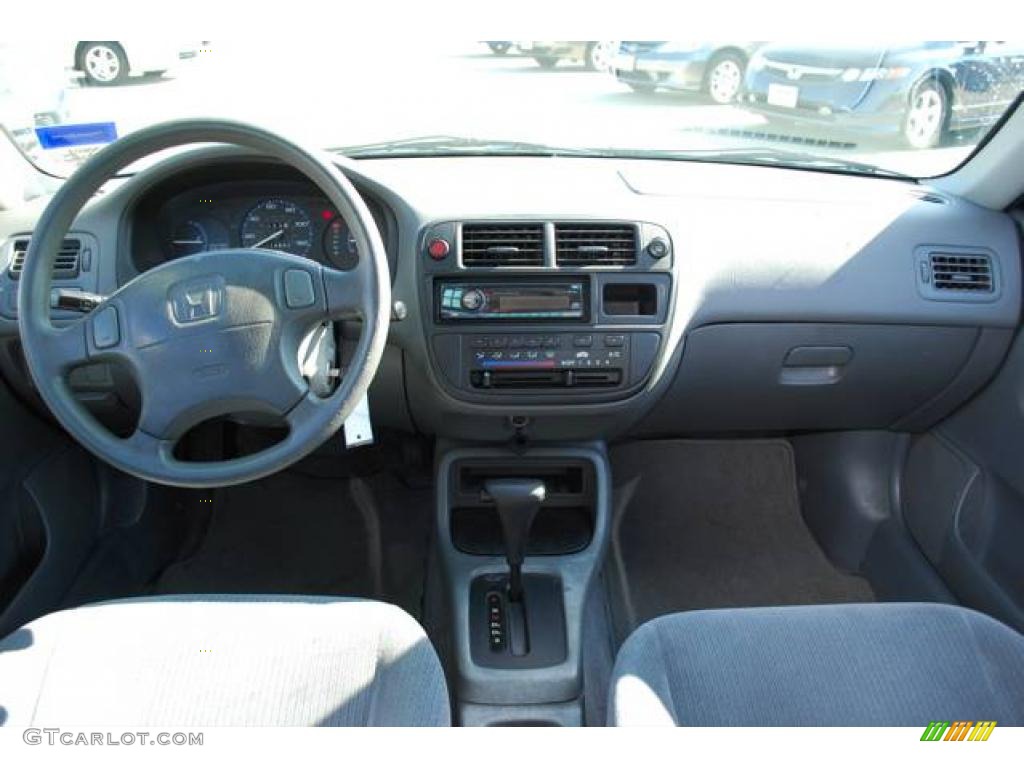 1998 Civic DX Sedan - Cyclone Blue Metallic / Gray photo #17