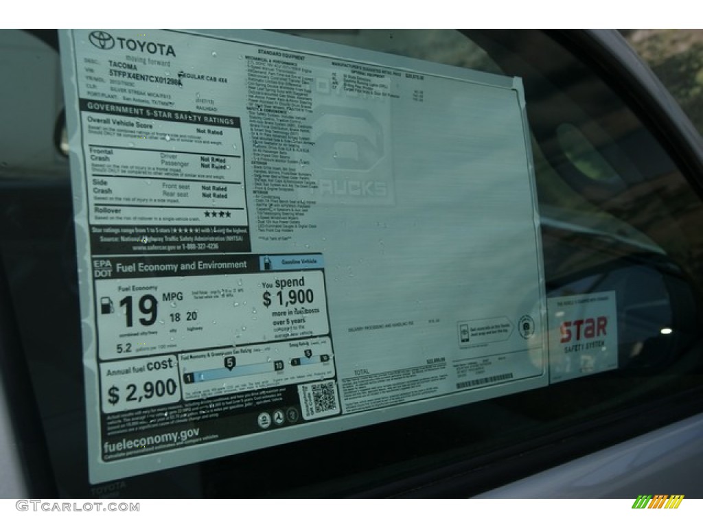 2012 Toyota Tacoma Regular Cab 4x4 Window Sticker Photo #69261348