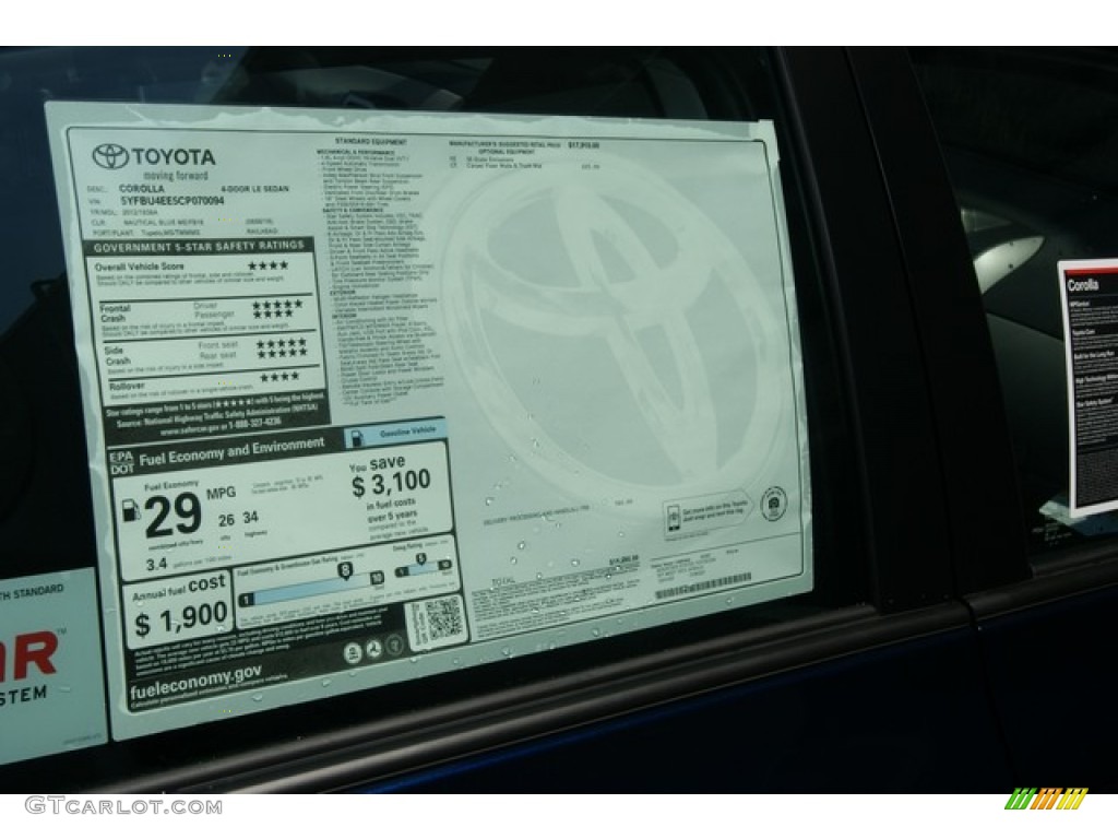 2012 Corolla LE - Nautical Blue Metallic / Ash photo #10