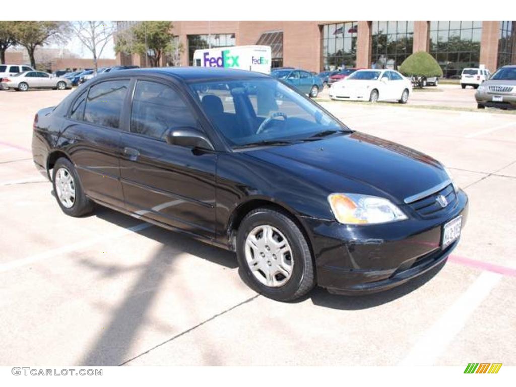 2001 Civic LX Sedan - Nighthawk Black Pearl / Gray photo #1