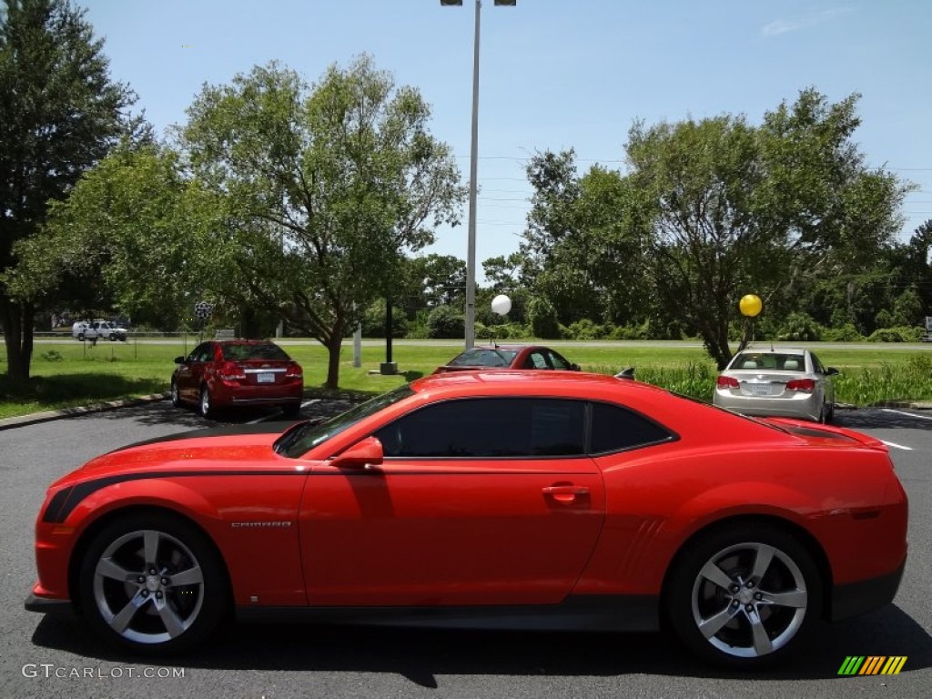 2010 Camaro SS/RS Coupe - Inferno Orange Metallic / Black/Inferno Orange photo #2