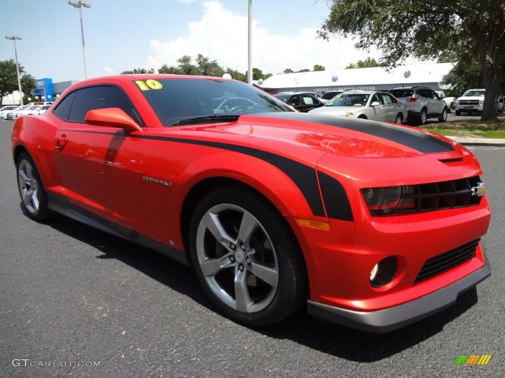 Inferno Orange Metallic 2010 Chevrolet Camaro SS/RS Coupe Exterior Photo #69263490