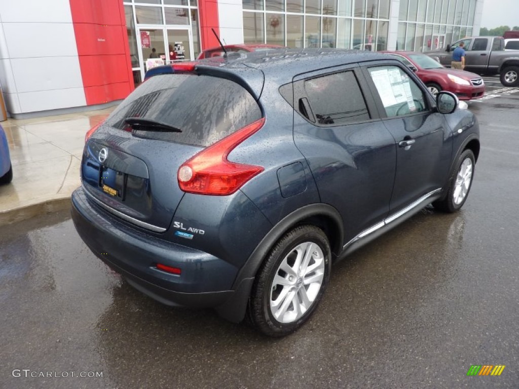 2012 Juke SL AWD - Graphite Blue / Black/Red Leather/Silver Trim photo #7