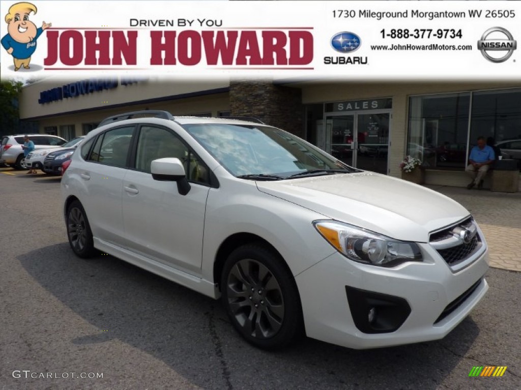 2012 Impreza 2.0i Sport Premium 5 Door - Satin White Pearl / Ivory photo #1