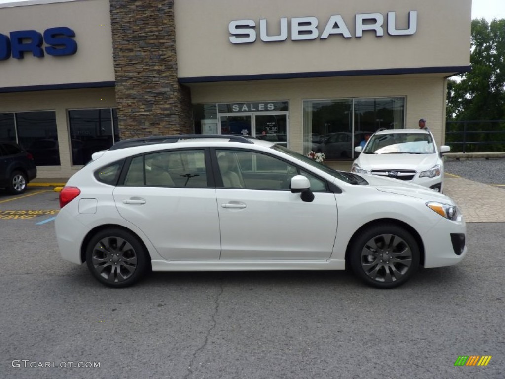 2012 Impreza 2.0i Sport Premium 5 Door - Satin White Pearl / Ivory photo #8