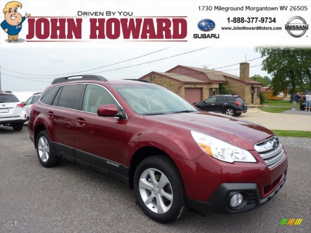 2013 Outback 2.5i Premium - Venetian Red Pearl / Ivory photo #1