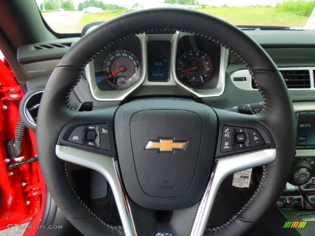 2013 Chevrolet Camaro SS/RS Convertible Black Steering Wheel Photo #69269388