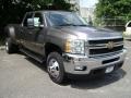 2013 Mocha Steel Metallic Chevrolet Silverado 3500HD LTZ Crew Cab Dually  photo #3