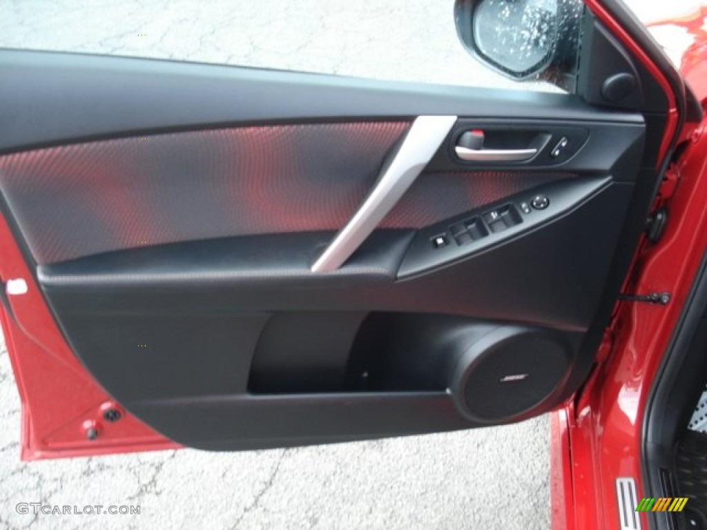 2010 Mazda MAZDA3 MAZDASPEED3 Sport 5 Door Black/Red Door Panel Photo #69275499