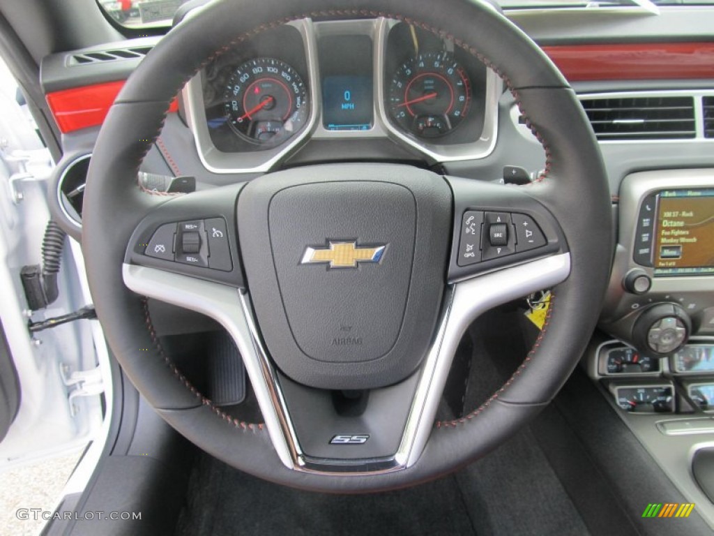 2013 Chevrolet Camaro SS/RS Coupe Inferno Orange Steering Wheel Photo #69275769