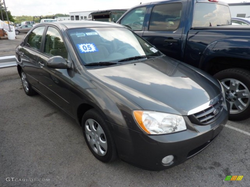 2005 Spectra EX Sedan - Dark Bronze / Beige photo #1