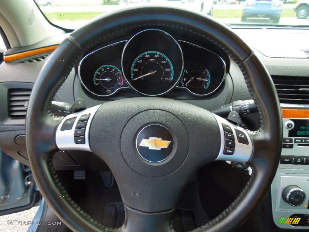 2009 Chevrolet Malibu LT Sedan Ebony Steering Wheel Photo #69278781