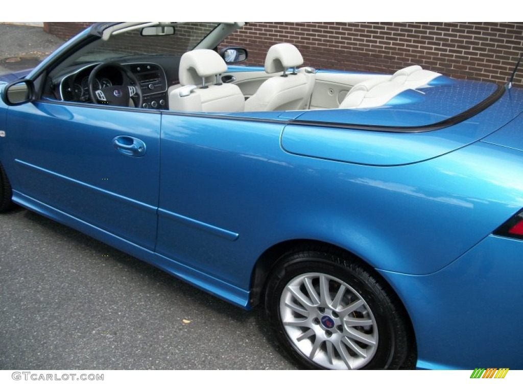 2008 9-3 2.0T Convertible - Electric Blue Metallic / Black photo #14