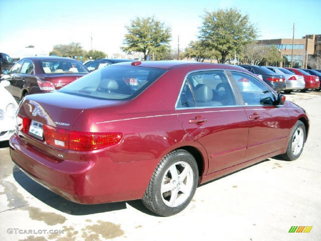 2005 Accord EX-L Sedan - Redondo Red Pearl / Gray photo #7