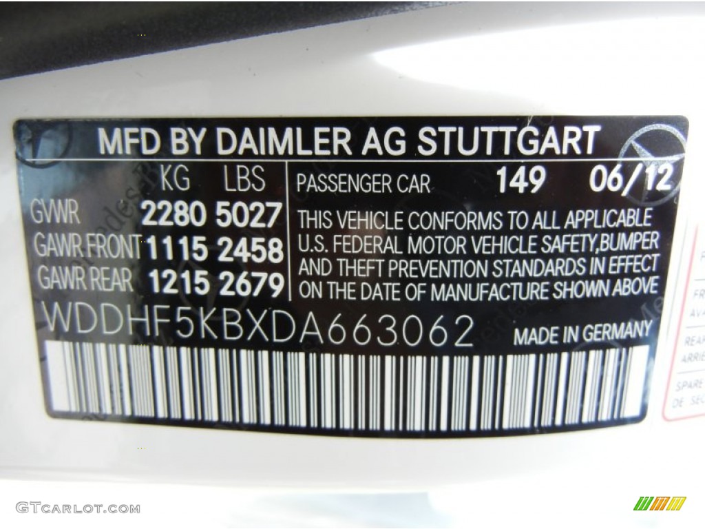 2013 E Color Code 149 for Polar White Photo #69284304