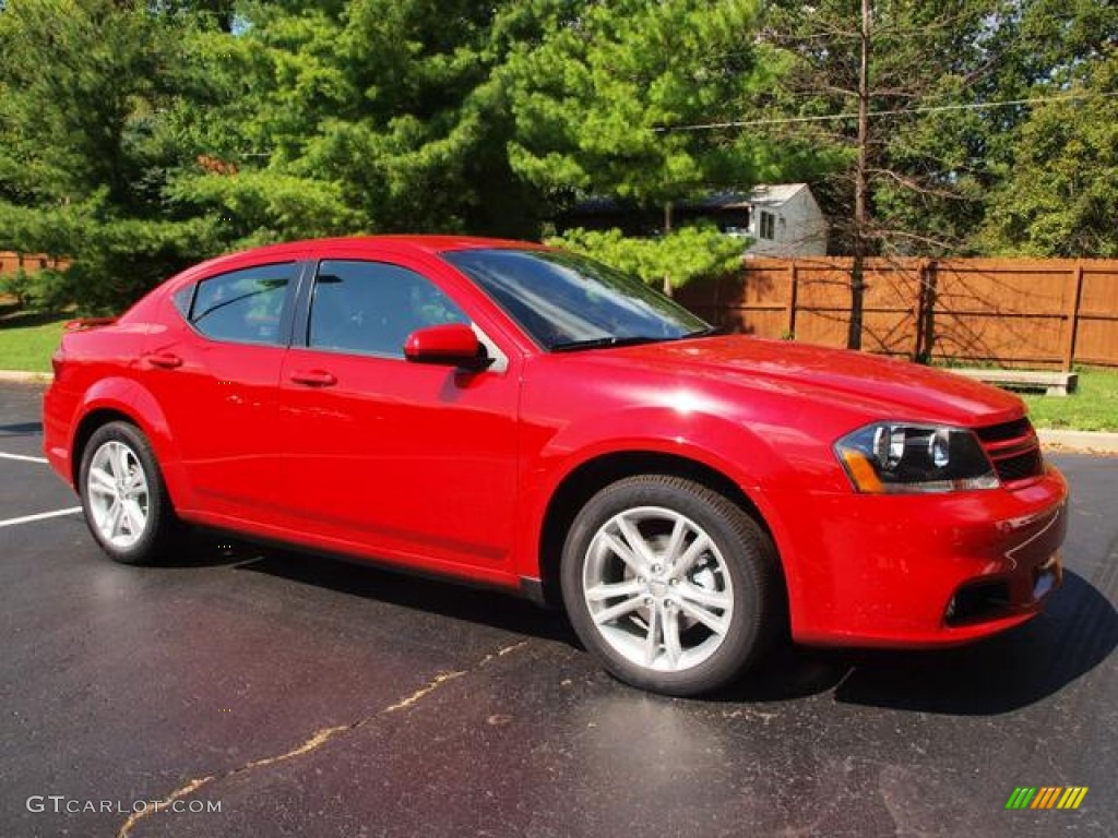 2013 Avenger SXT - Redline 2-Coat Pearl / Black/Red photo #2