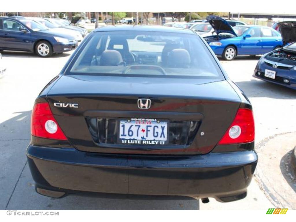 2005 Civic Value Package Coupe - Nighthawk Black Pearl / Black photo #6