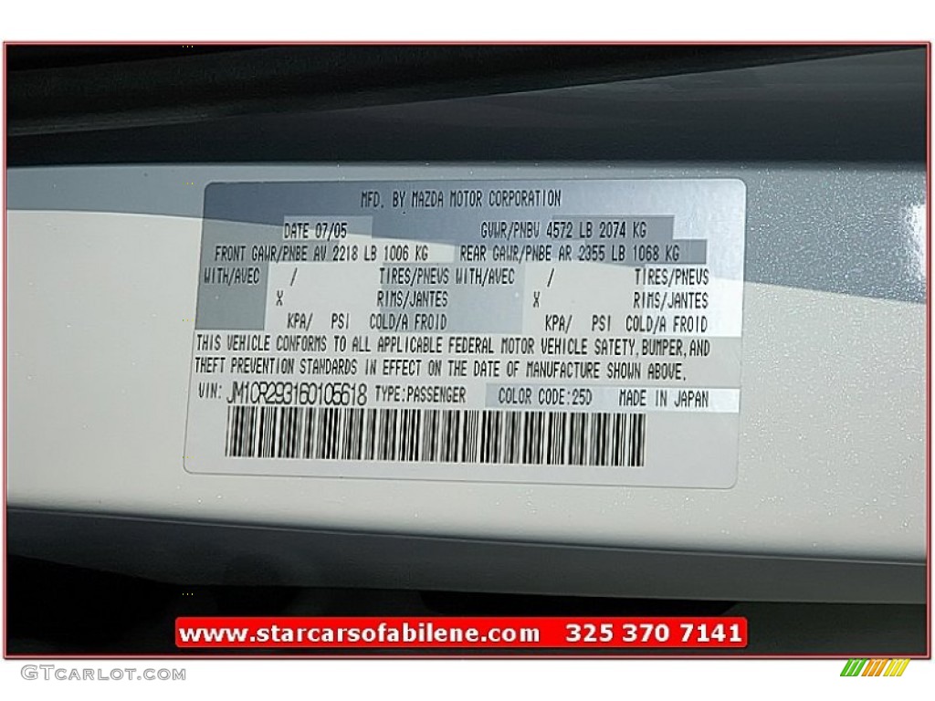 2006 MAZDA5 Sport - Whitewater Pearl / Black photo #12