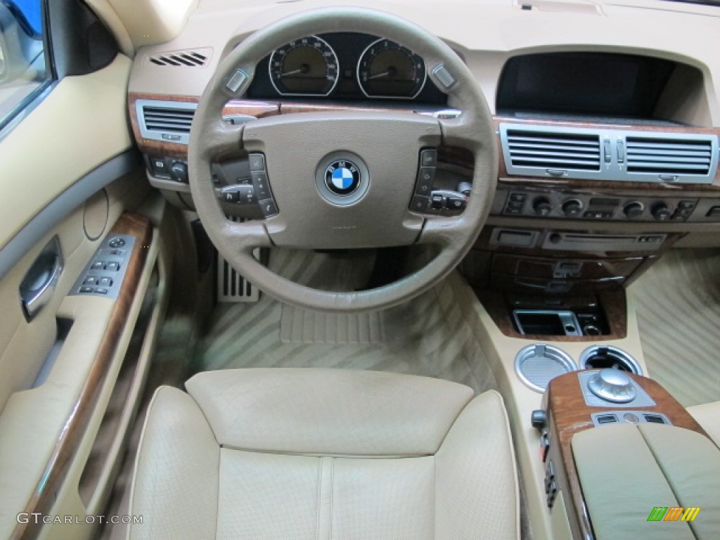 2003 BMW 7 Series 745i Sedan Dark Beige/Beige III Dashboard Photo #69289893